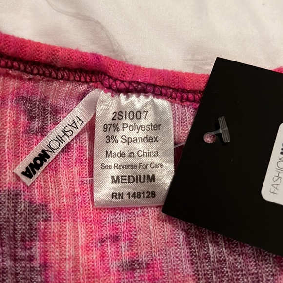 NWT- 2 Piece PJ Short Set Pink Combo Ribbed Style - Picture 9 of 12